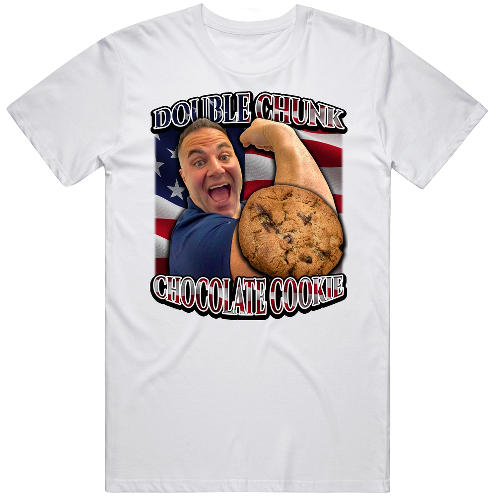 T-shirt with Costco Guys double chunk chocolate cookie meme design