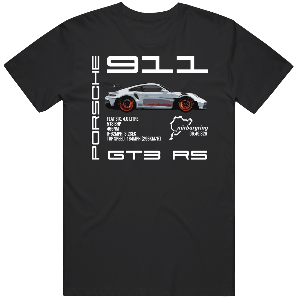 T-shirt with 911 GT3 RS sports car racing design