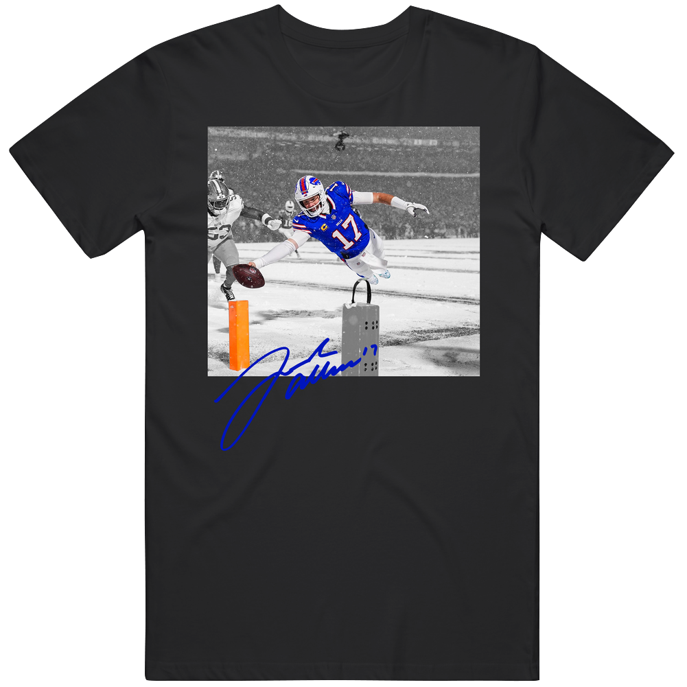 T-shirt with Josh Allen Buffalo touchdown football fan design
