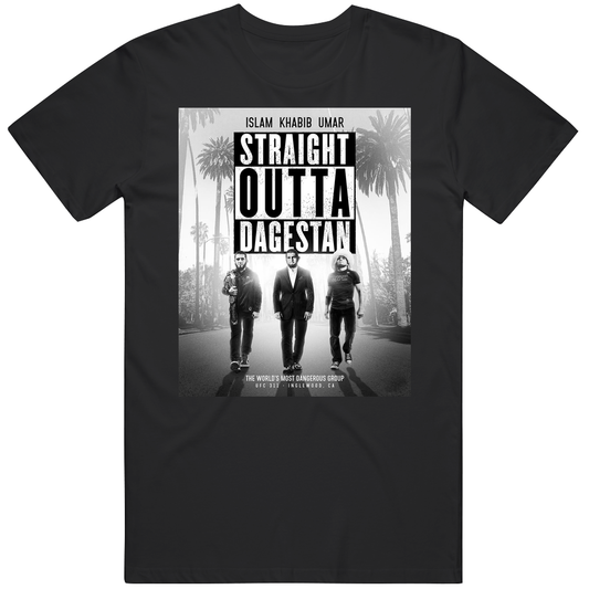 T-shirt with straight outta Dagestan MMA fighter fan design