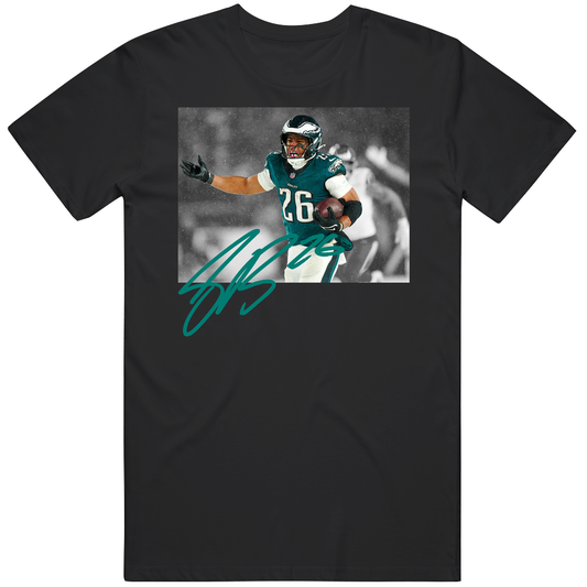 T-shirt with Saquon Barkley snow touchdown football fan design