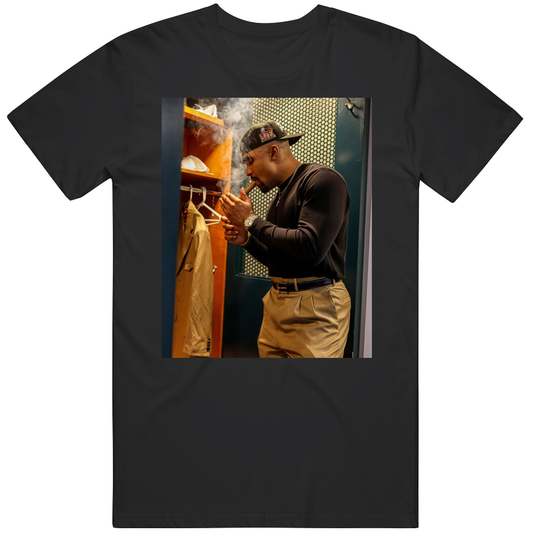T-shirt with Jalen Hurts smoking a victory cigar Philadelphia football design
