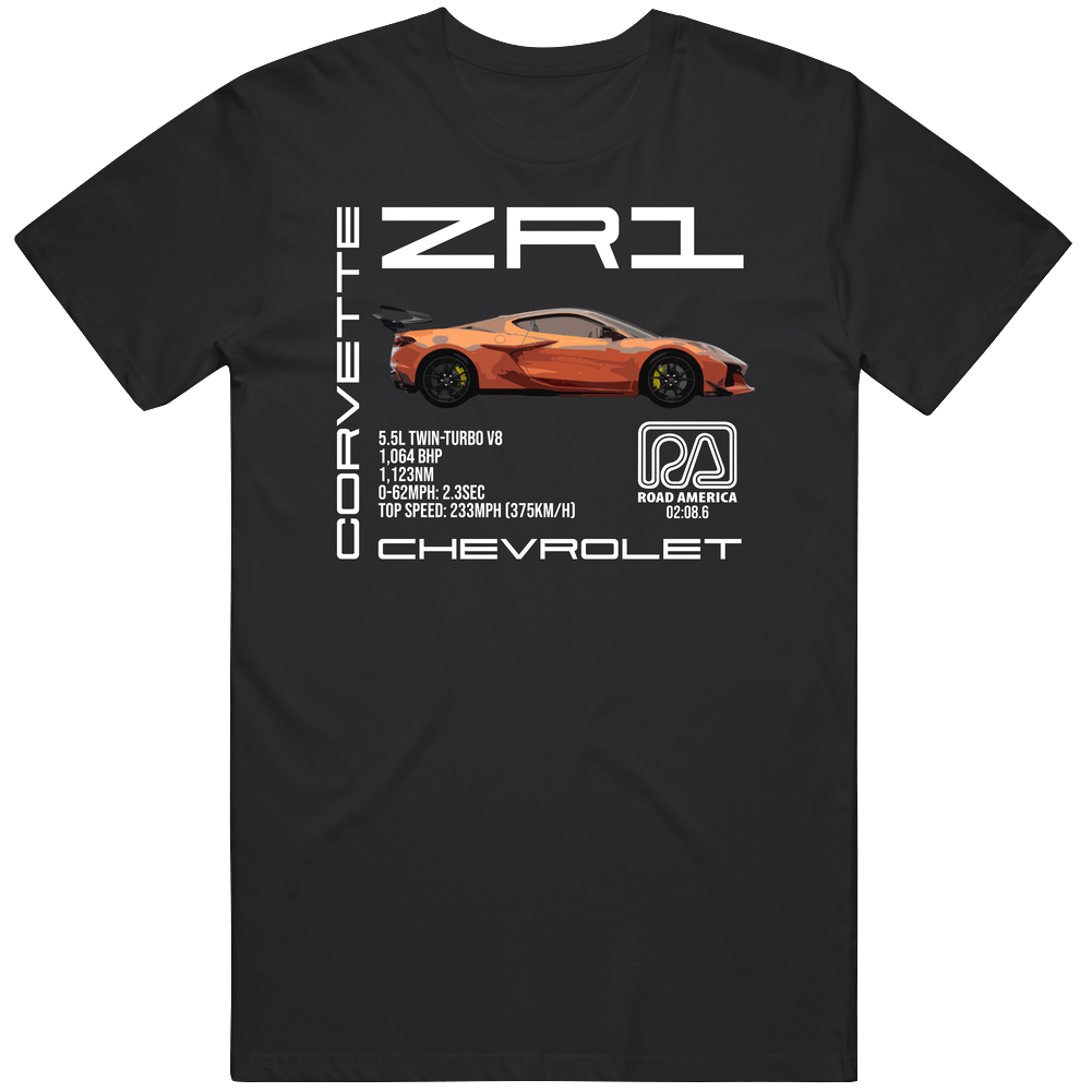 T-shirt with ZR1 sports car racing design