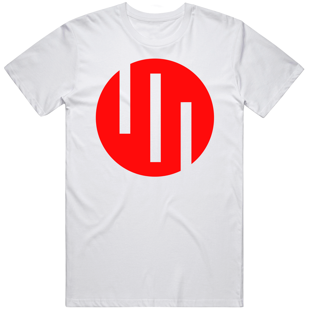 T-shirt with Viltrum Empire red logo parody design