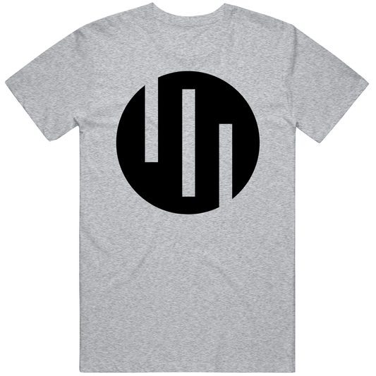 T-shirt with Viltrum Empire black logo parody design
