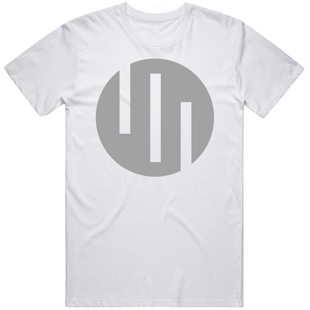 T-shirt with Viltrum Empire grey logo parody design