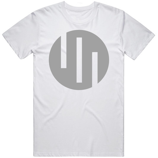 T-shirt with Viltrum Empire grey logo parody design