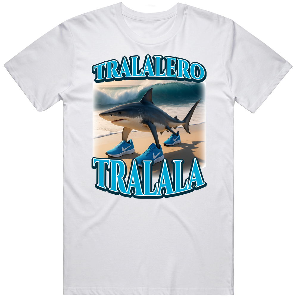 T-shirt with Tralalero Tralala Italian brainrot funny meme design