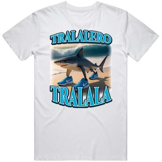 T-shirt with Tralalero Tralala Italian brainrot funny meme design