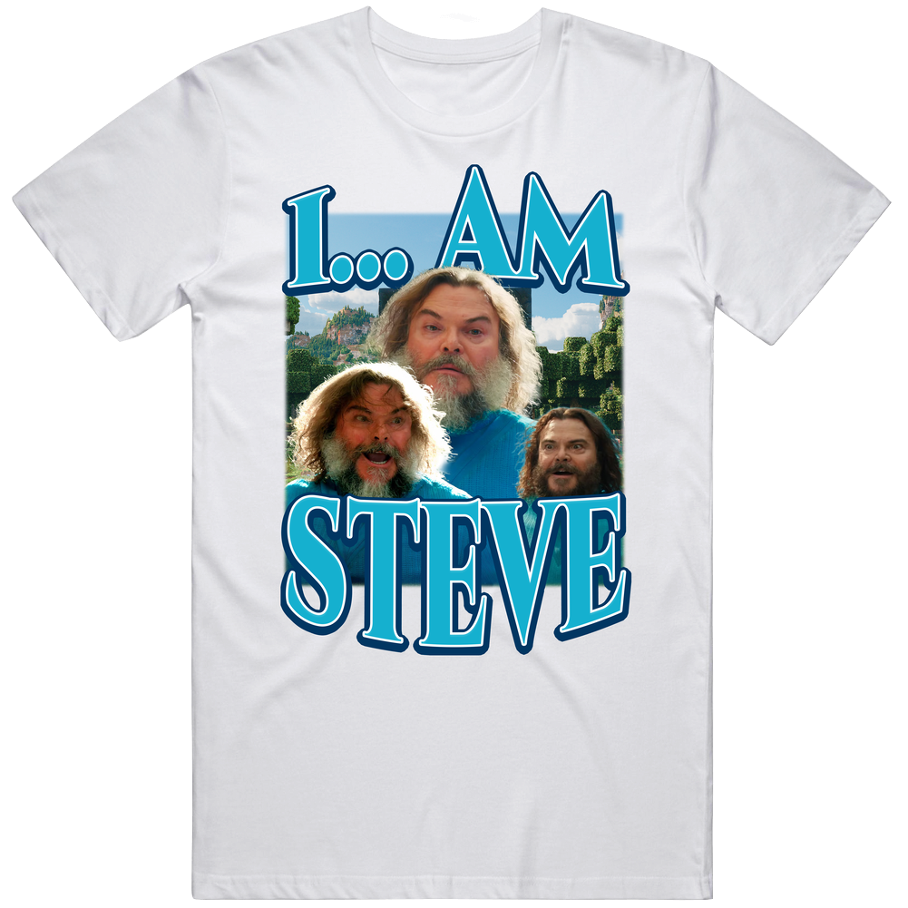 T-shirt with I am Steve funny movie parody meme design
