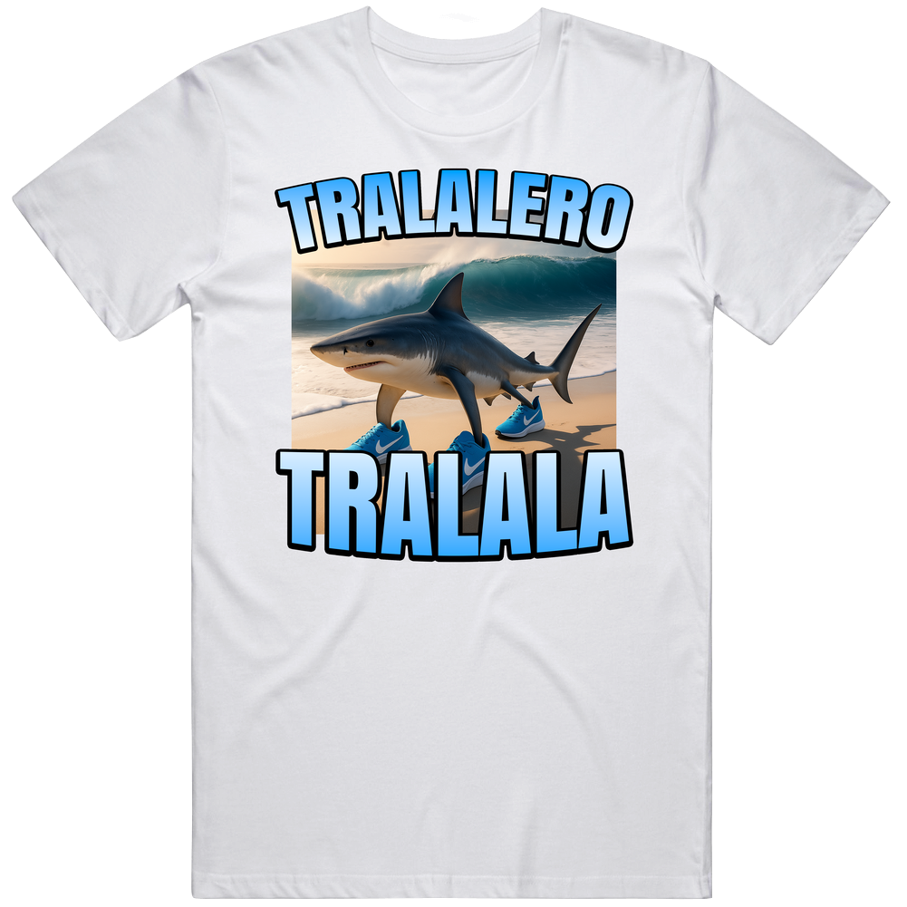 T-shirt with Tralalero Tralala Italian brainrot meme design