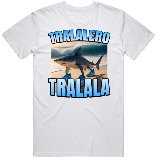 T-shirt with Tralalero Tralala Italian brainrot meme design