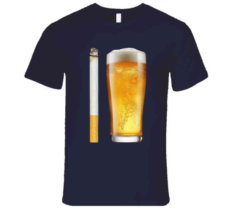 Beer And Cigarette Funny Meme T-Shirt
