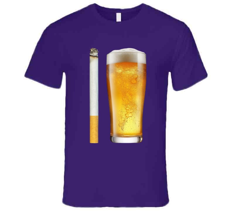 Beer And Cigarette Funny Meme T-Shirt