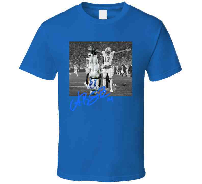 Amon-Ra St. Brown Upside Down Touchdown Fan T-Shirt