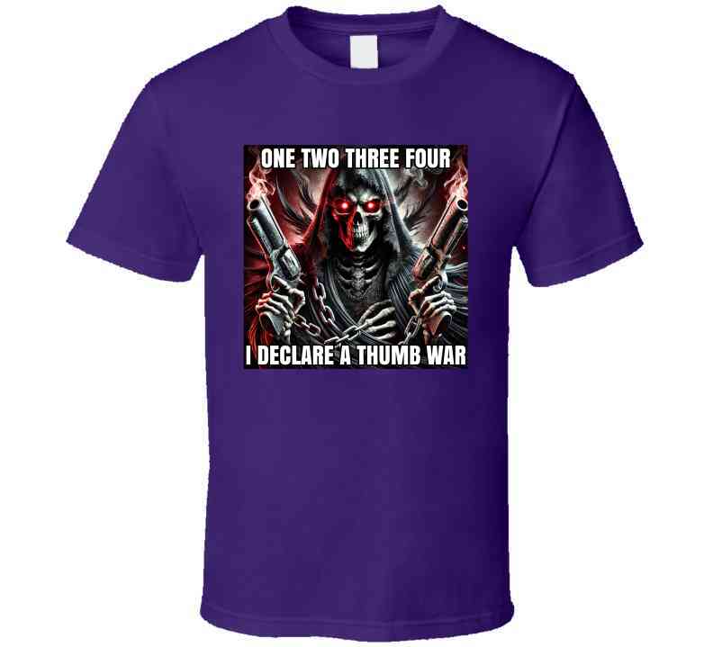 I Declare A Thumb War Gangster Skeleton Funny Meme T-Shirt