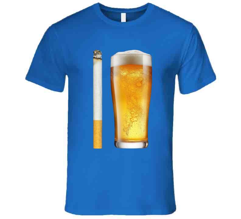 Beer And Cigarette Funny Meme T-Shirt