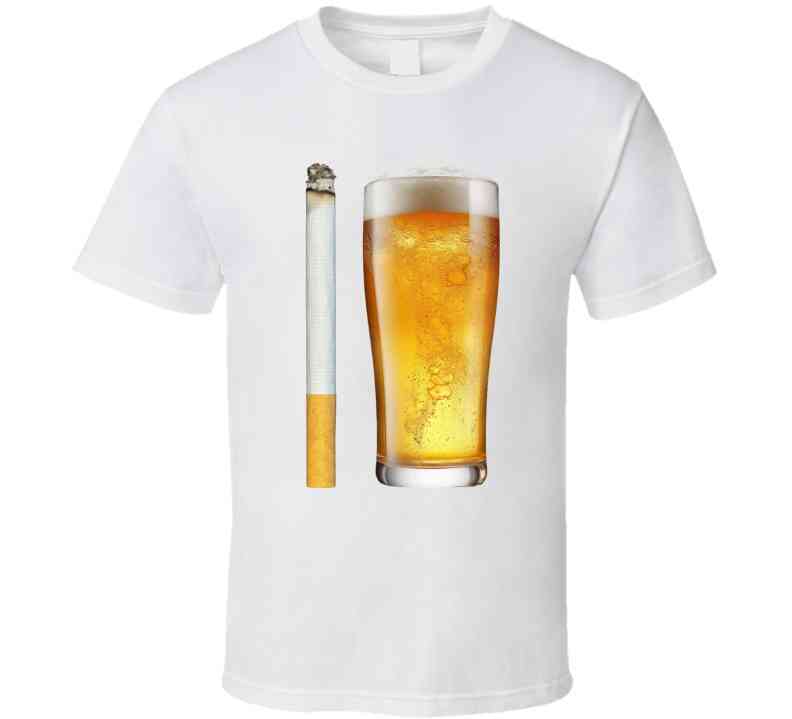 Beer And Cigarette Funny Meme T-Shirt
