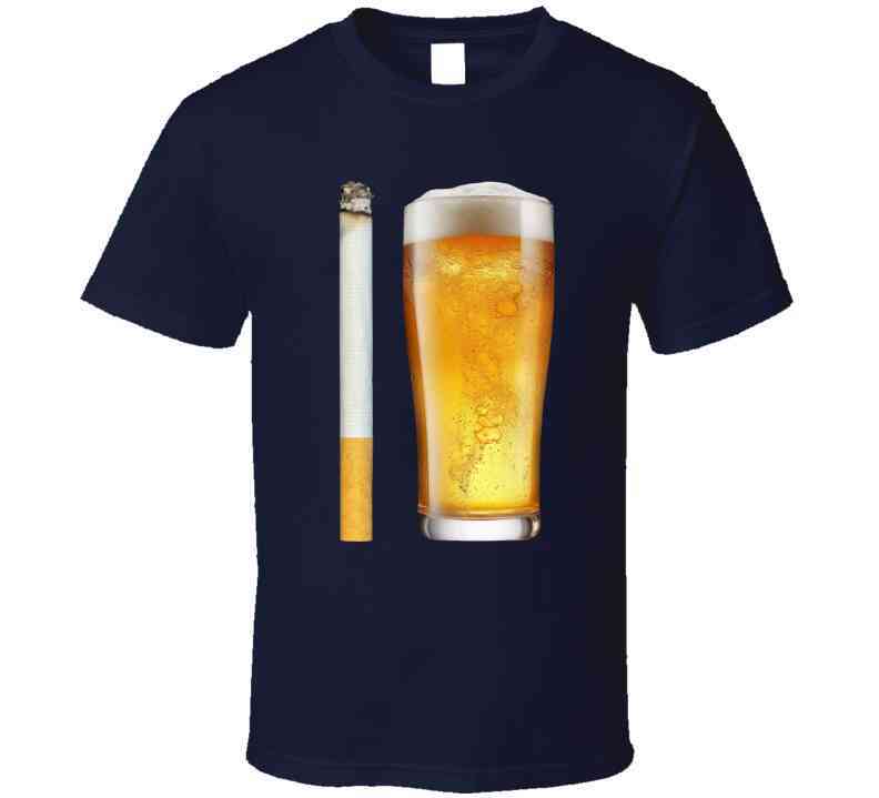 Beer And Cigarette Funny Meme T-Shirt