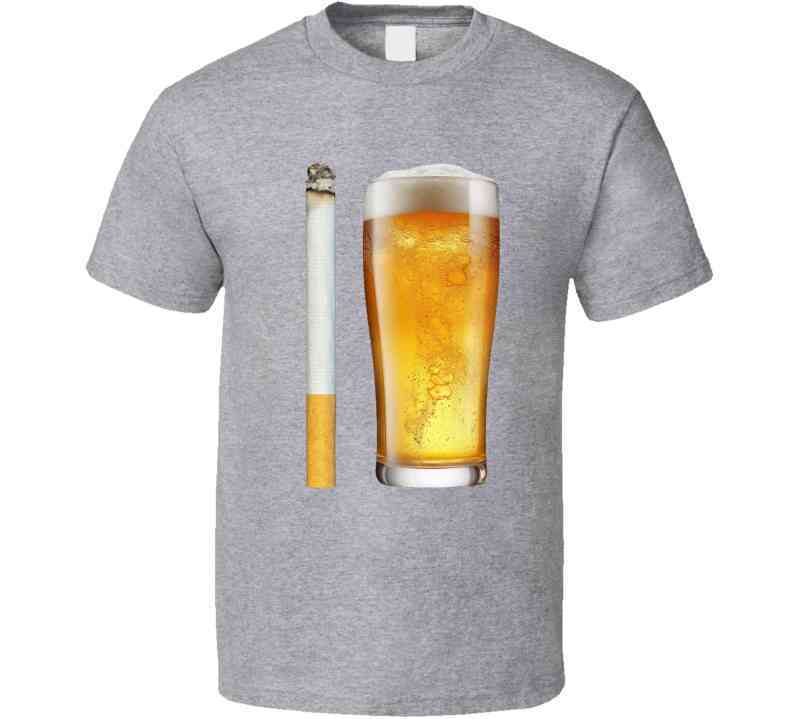 Beer And Cigarette Funny Meme T-Shirt