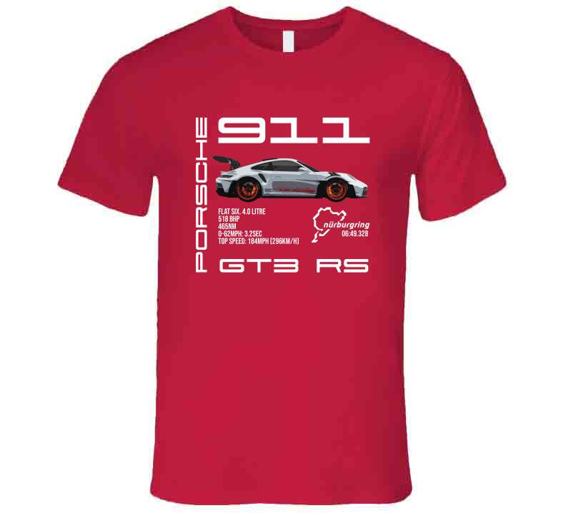 911 GT3 RS Sports Car Racing Fan T-Shirt