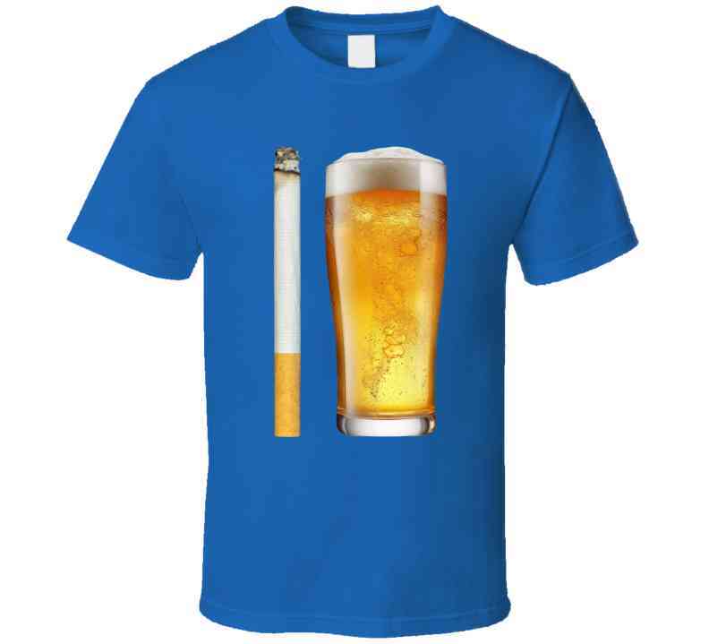 Beer And Cigarette Funny Meme T-Shirt
