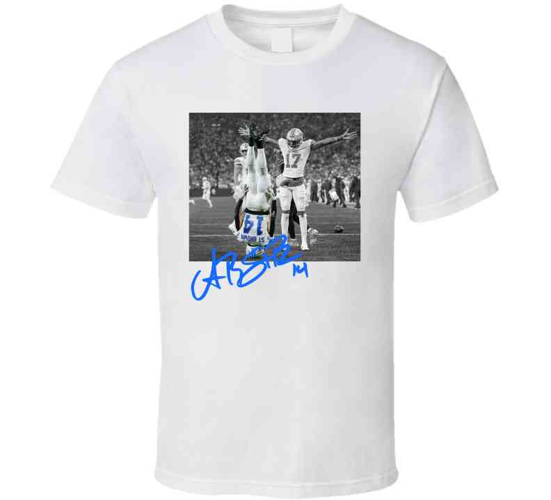 Amon-Ra St. Brown Upside Down Touchdown Fan T-Shirt