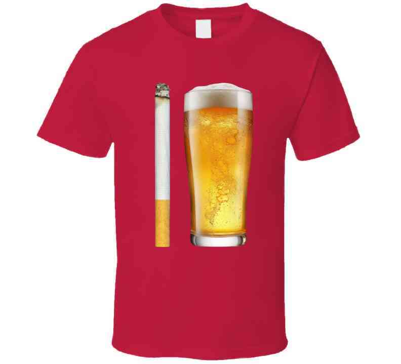 Beer And Cigarette Funny Meme T-Shirt
