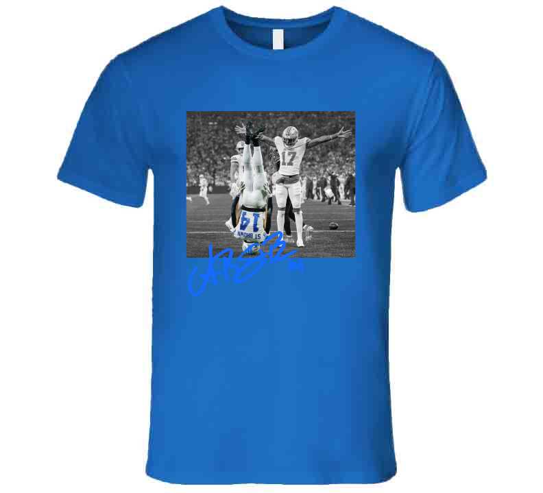 Amon-Ra St. Brown Upside Down Touchdown Fan T-Shirt