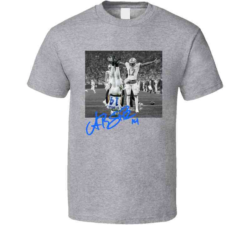Amon-Ra St. Brown Upside Down Touchdown Fan T-Shirt
