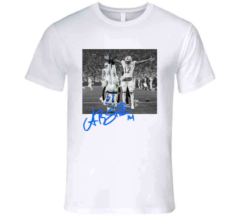 Amon-Ra St. Brown Upside Down Touchdown Fan T-Shirt