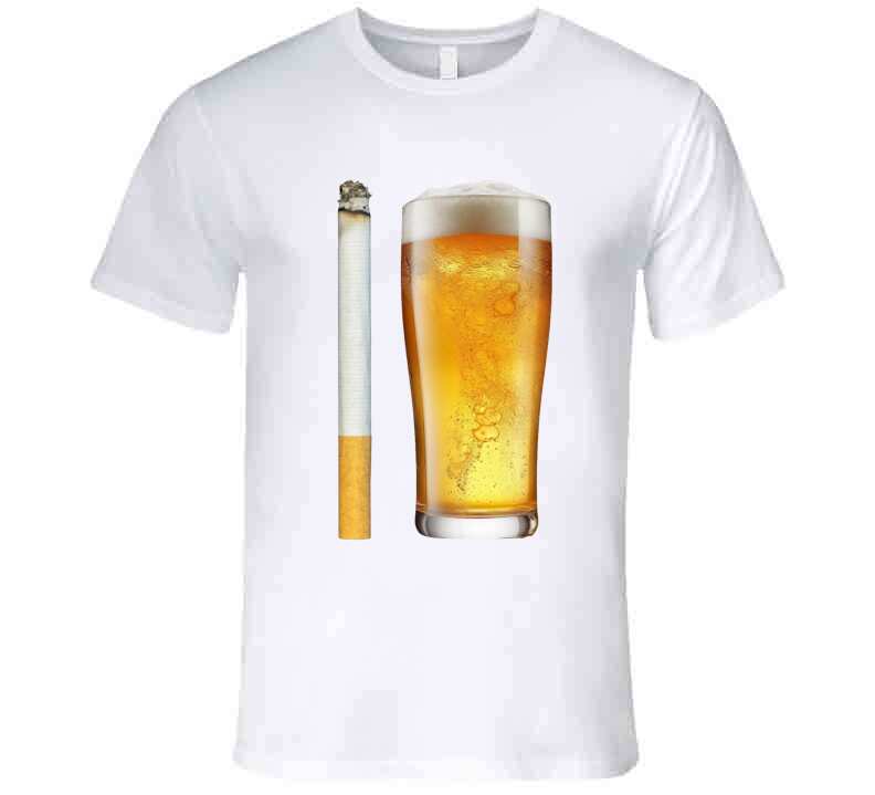 Beer And Cigarette Funny Meme T-Shirt