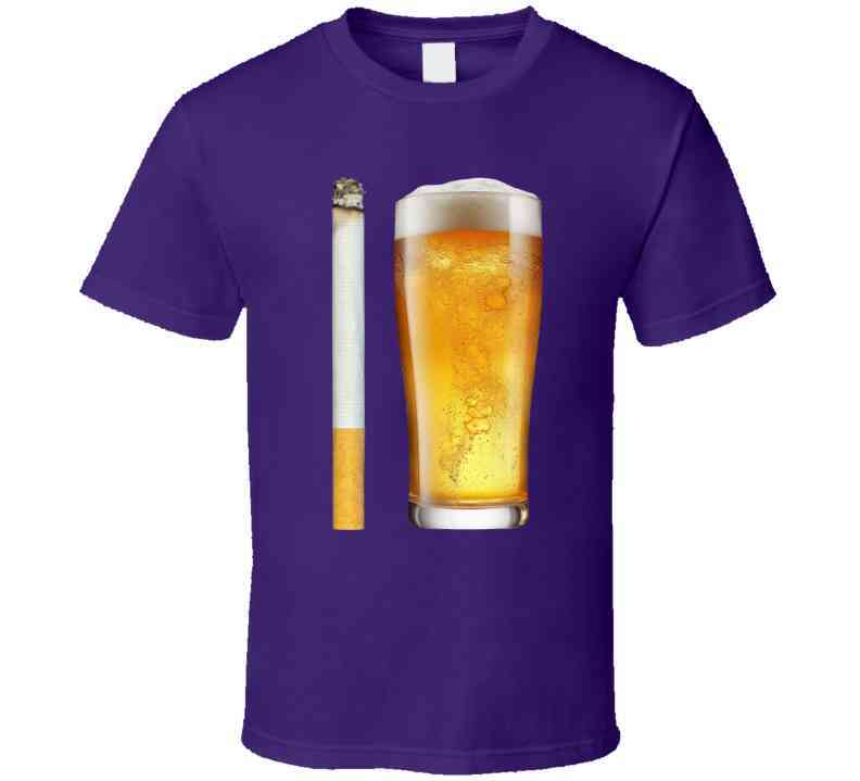Beer And Cigarette Funny Meme T-Shirt