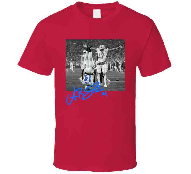 Amon-Ra St. Brown Upside Down Touchdown Fan T-Shirt